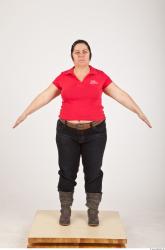 Whole Body Woman White Casual Overweight Wrinkles Female Studio Poses